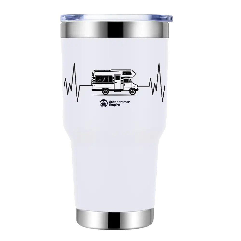 Camping Cardiogram 30oz Insulated Vacuum Sealed Tumbler