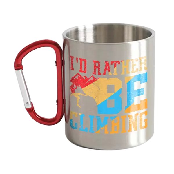 Climbing I'd Rather Be Climbing Carabiner Mug 12oz