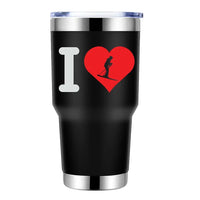 Thumbnail for I Love Skiing 30oz Double Wall Stainless Steel Water Tumbler Black