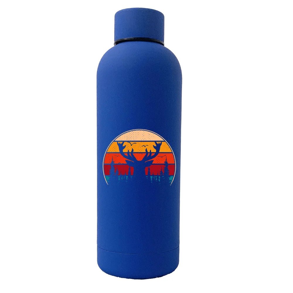 Deer Color 17oz Stainless Rubberized Water Bottle