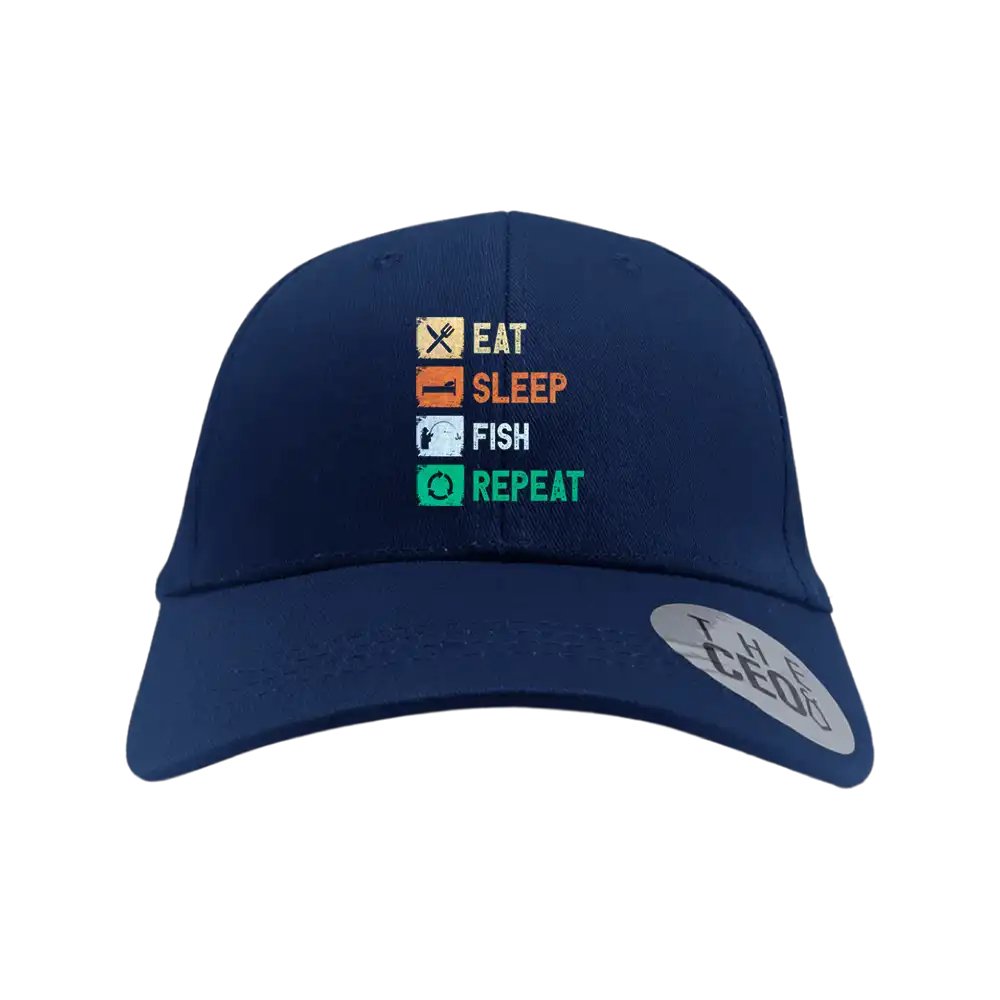 Eat Sleep Fishing Repeat Printed Baseball Hat