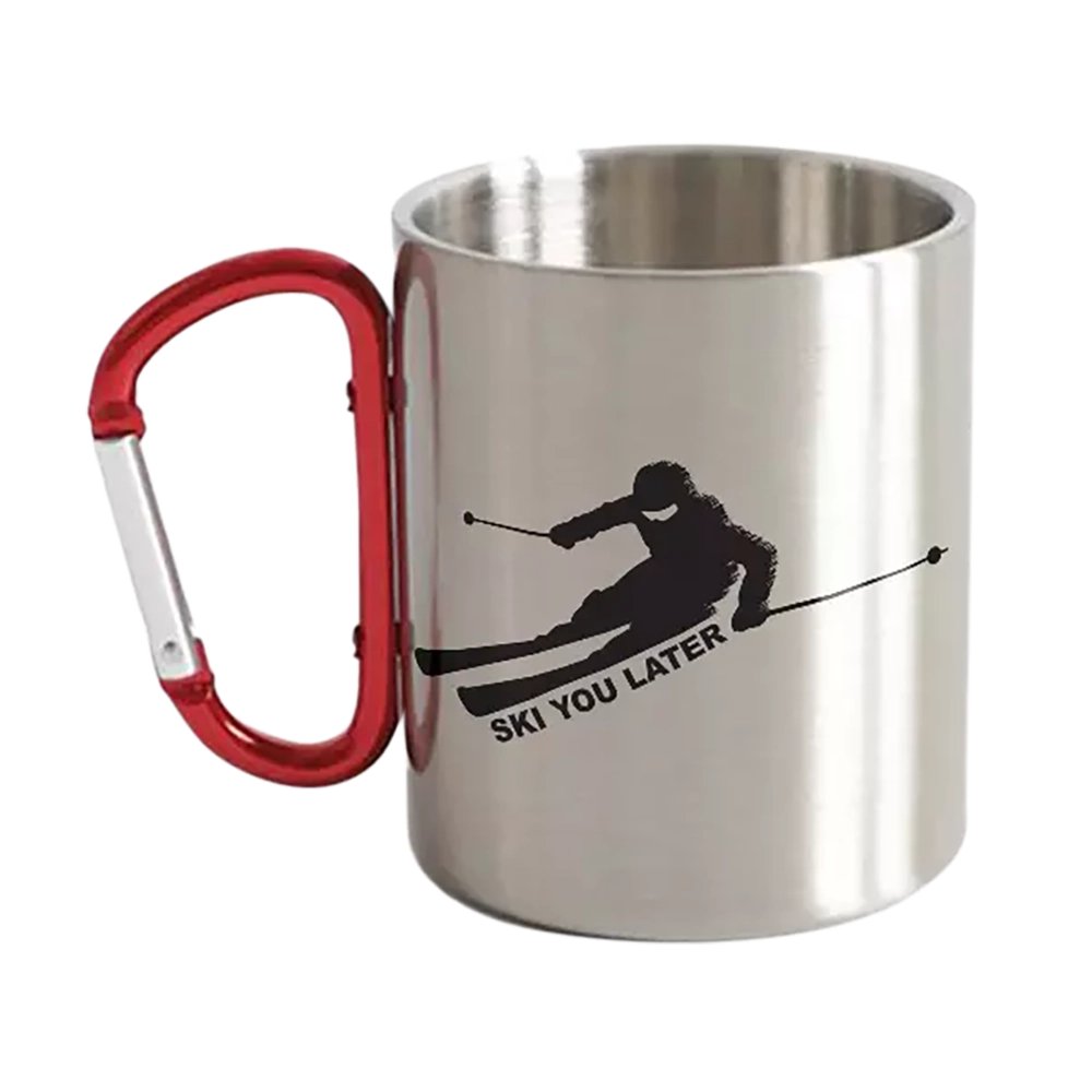 Ski You Later Stainless Steel Double Wall Carabiner Mug 12oz