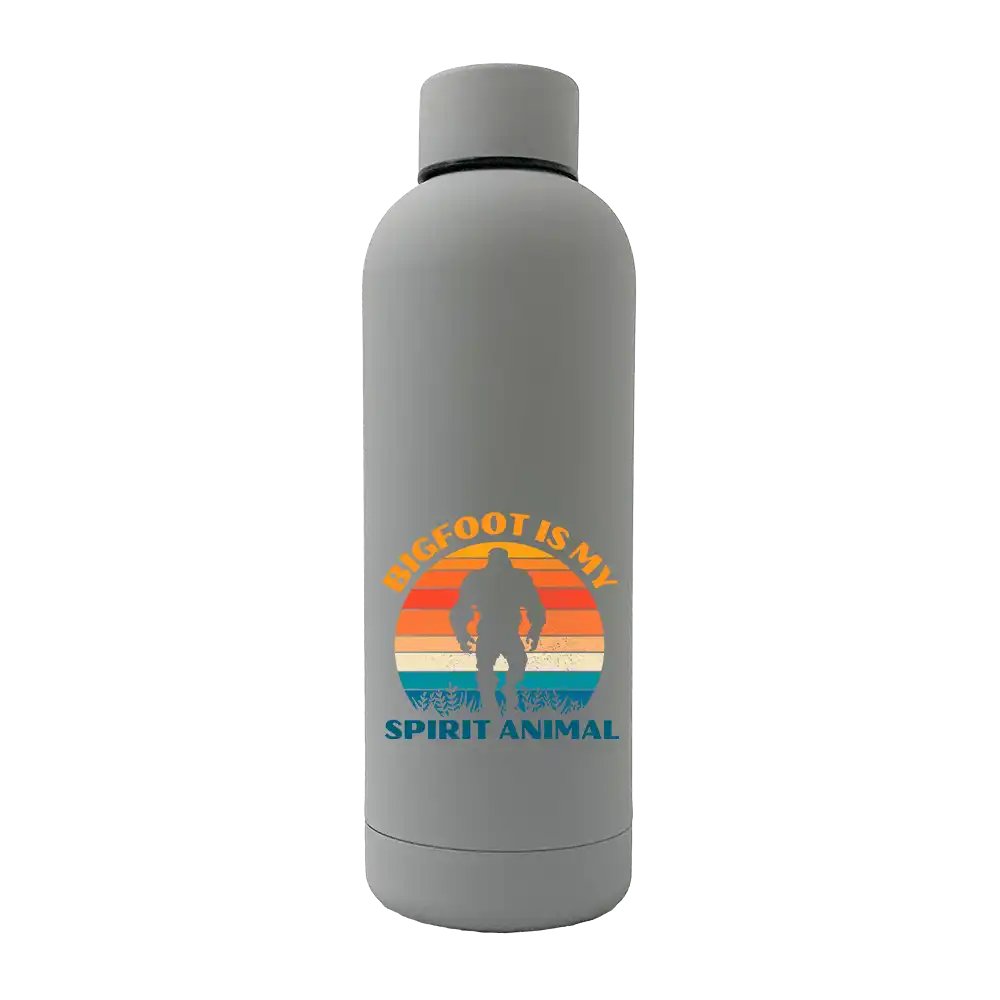 Bigfoot Is My Spirit Animal 17oz Stainless Rubberized Water Bottle