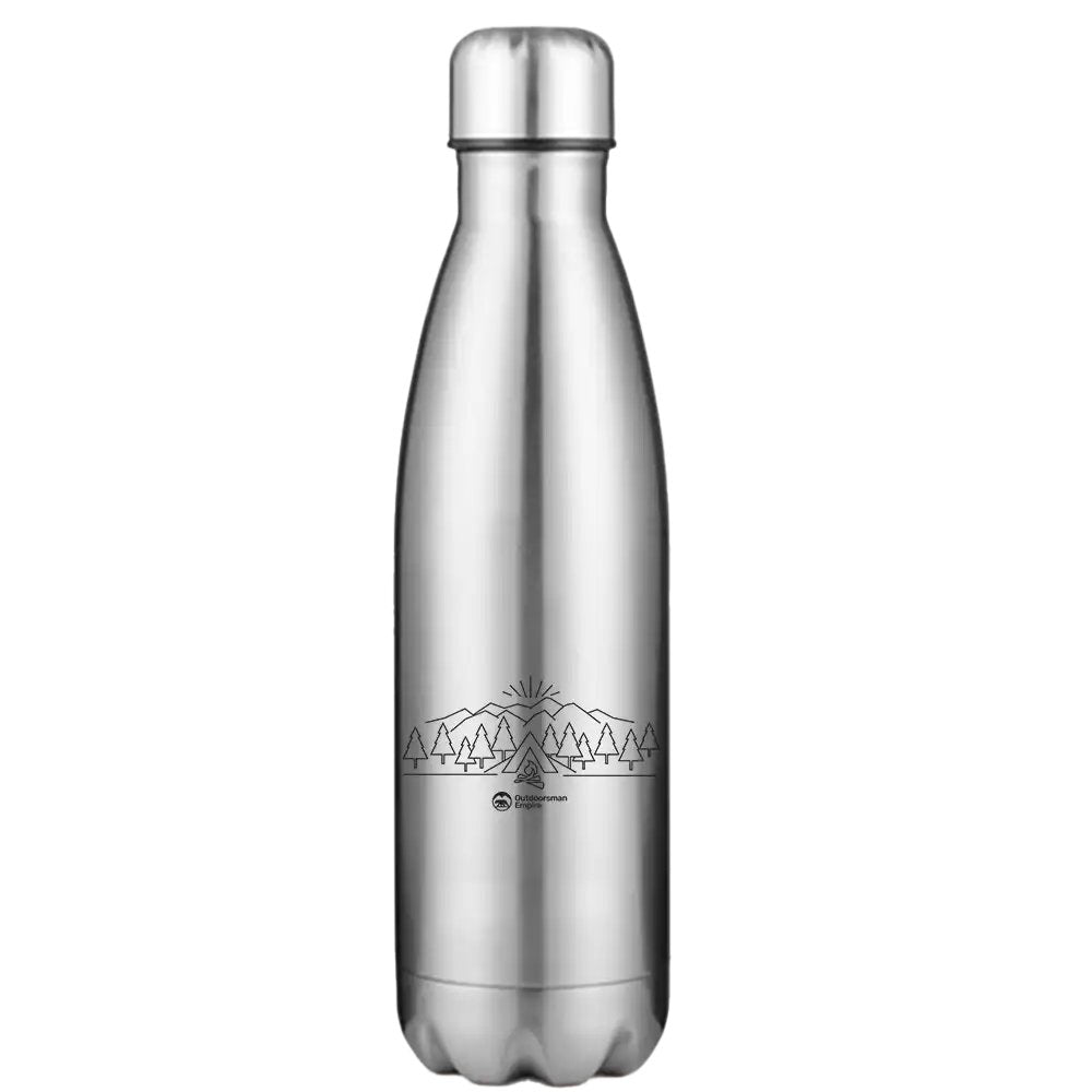 Camping Triangles Stainless Steel Water Bottle Silver