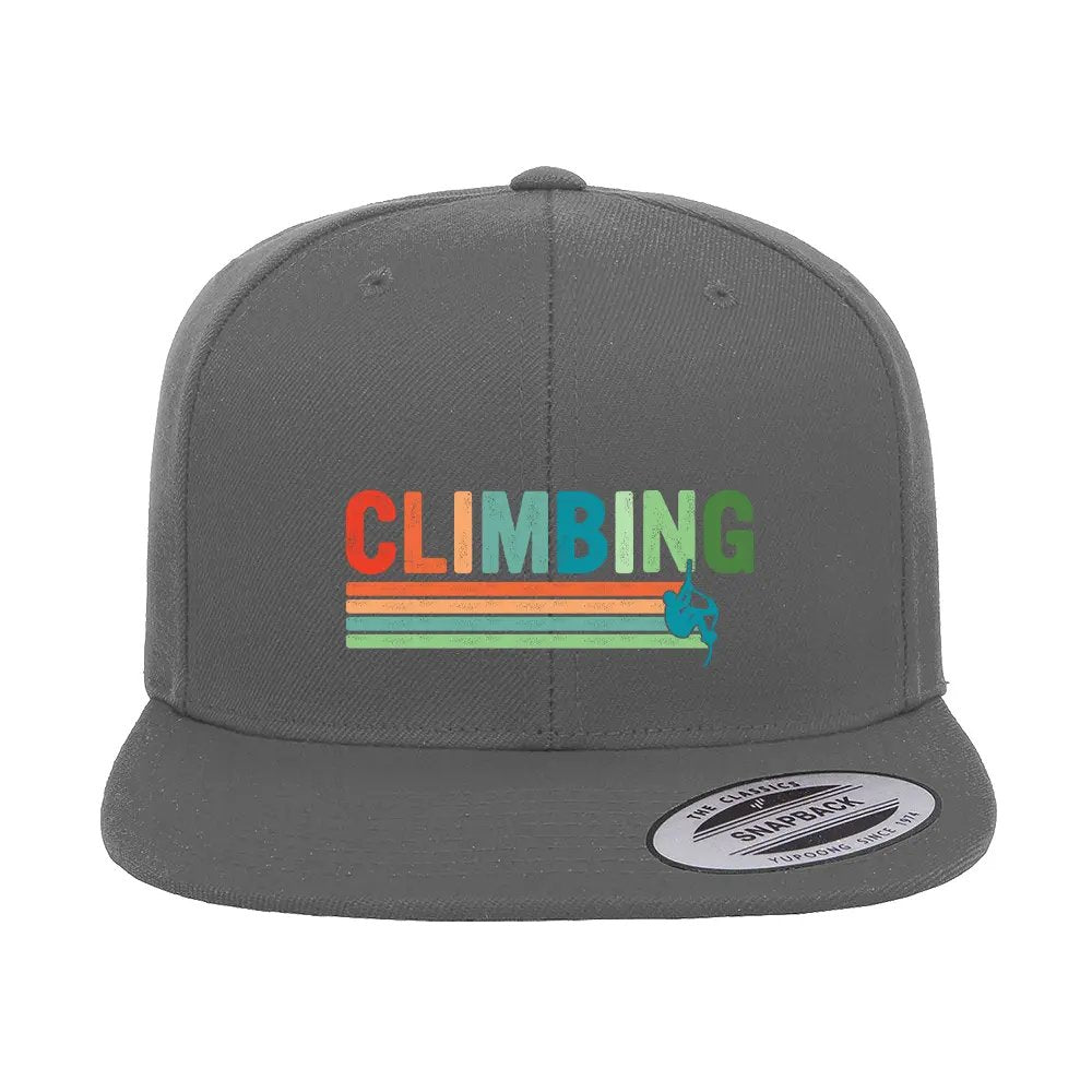 Climbing Printed Flat Bill Cap