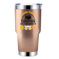 Thumbnail for Weekend Forecast, Camping with 100% Beer 30oz Stainless Steel Tumbler