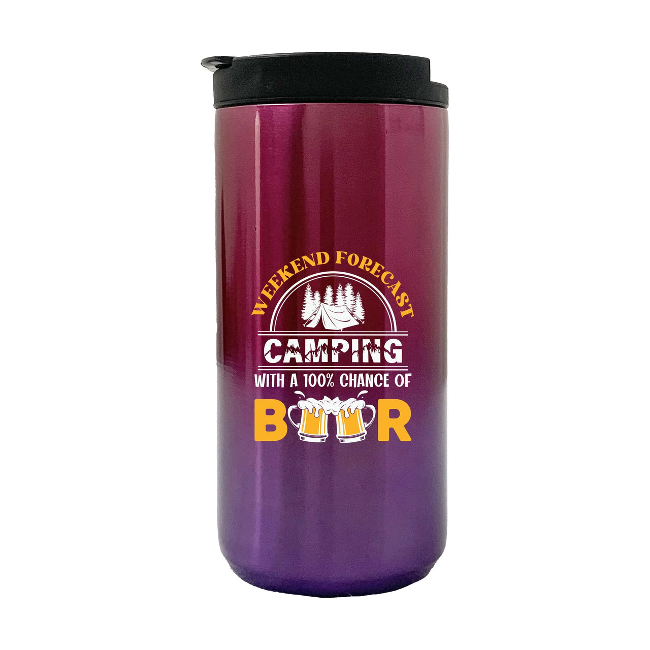 Weekend Forecast, Camping with 100% Beer 14oz Coffee Tumbler