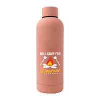 Thumbnail for Will Camp For Smores 17oz Stainless Rubberized Water Bottle