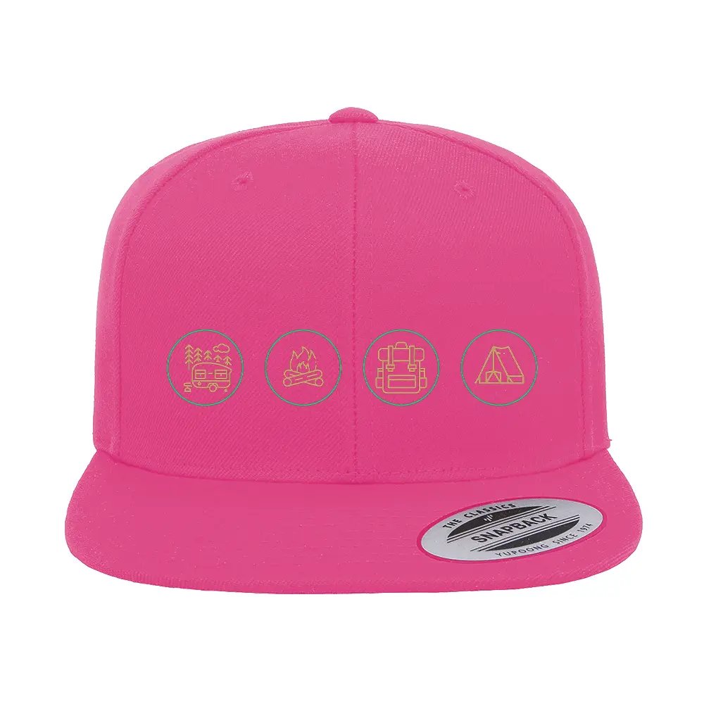 Camp Life Embroidered Flat Bill Cap