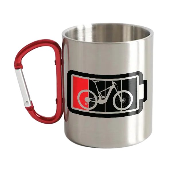 Low Battery Stainless Steel Double Wall Carabiner Mug 12oz