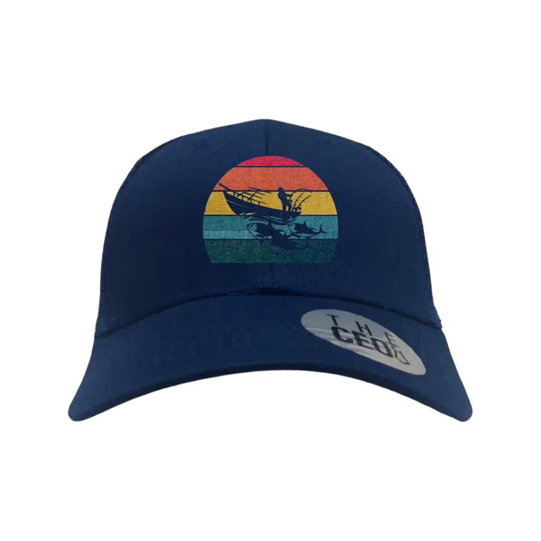 Fishing Boat Printed Trucker Hat