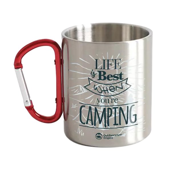 Life Is Best Stainless Steel Double Wall Carabiner Mug 12oz