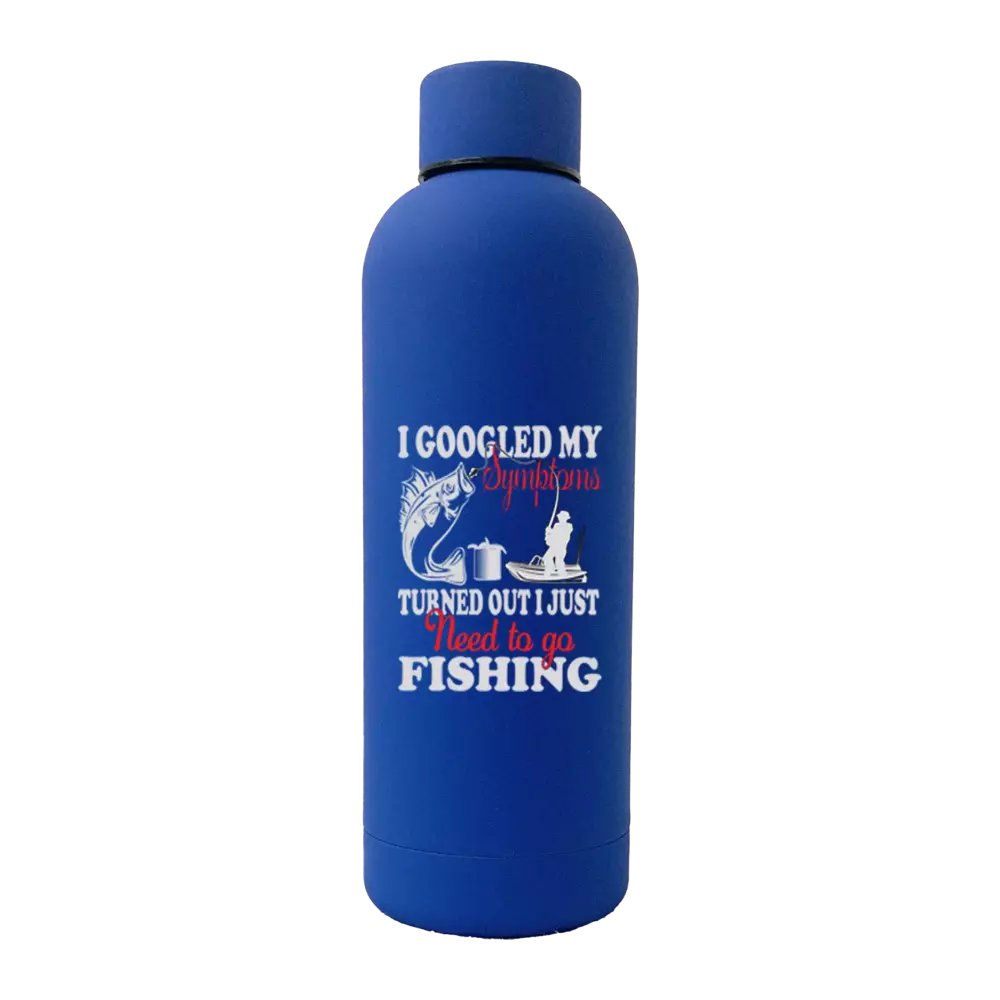 Fishing Symptoms 17oz Stainless Rubberized Water Bottle