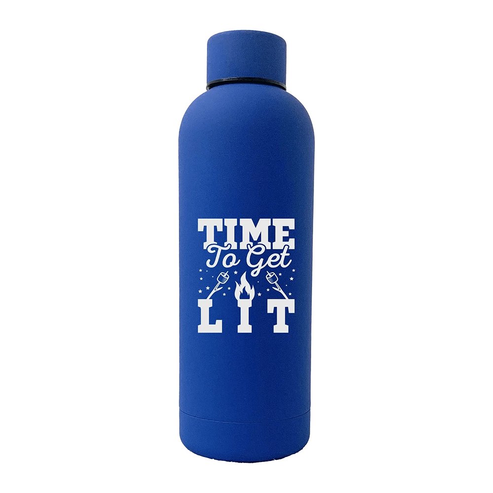 Time to Get Lit 17oz Stainless Rubberized Water Bottle