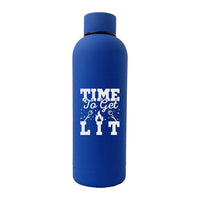 Thumbnail for Time to Get Lit 17oz Stainless Rubberized Water Bottle