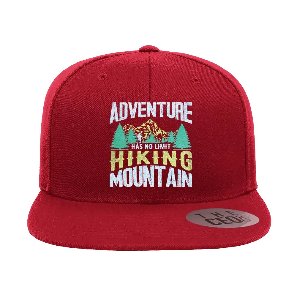 Adventure Has No Limit Embroidered Flat Bill Cap