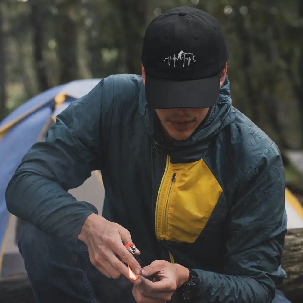 Fishing Heart Beat Embroidered Baseball Hat