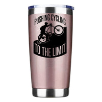 Thumbnail for Pushing Cycling To The Limit 20oz Insulated Vacuum Sealed Tumbler Rosegold