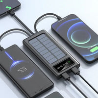 Thumbnail for Portable Solar Power Bank with Built-in Cables