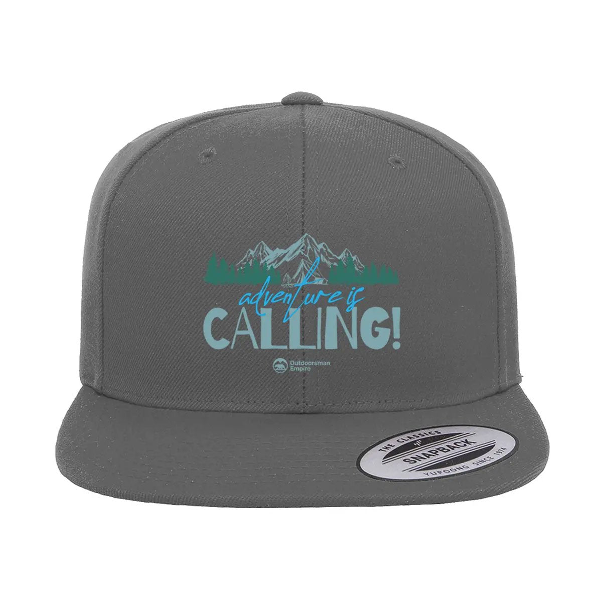 Adventure Camping Printed Flat Bill Cap