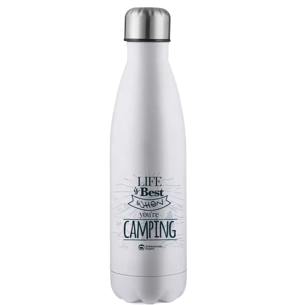 Life Is Best Stainless Steel Water Bottle White