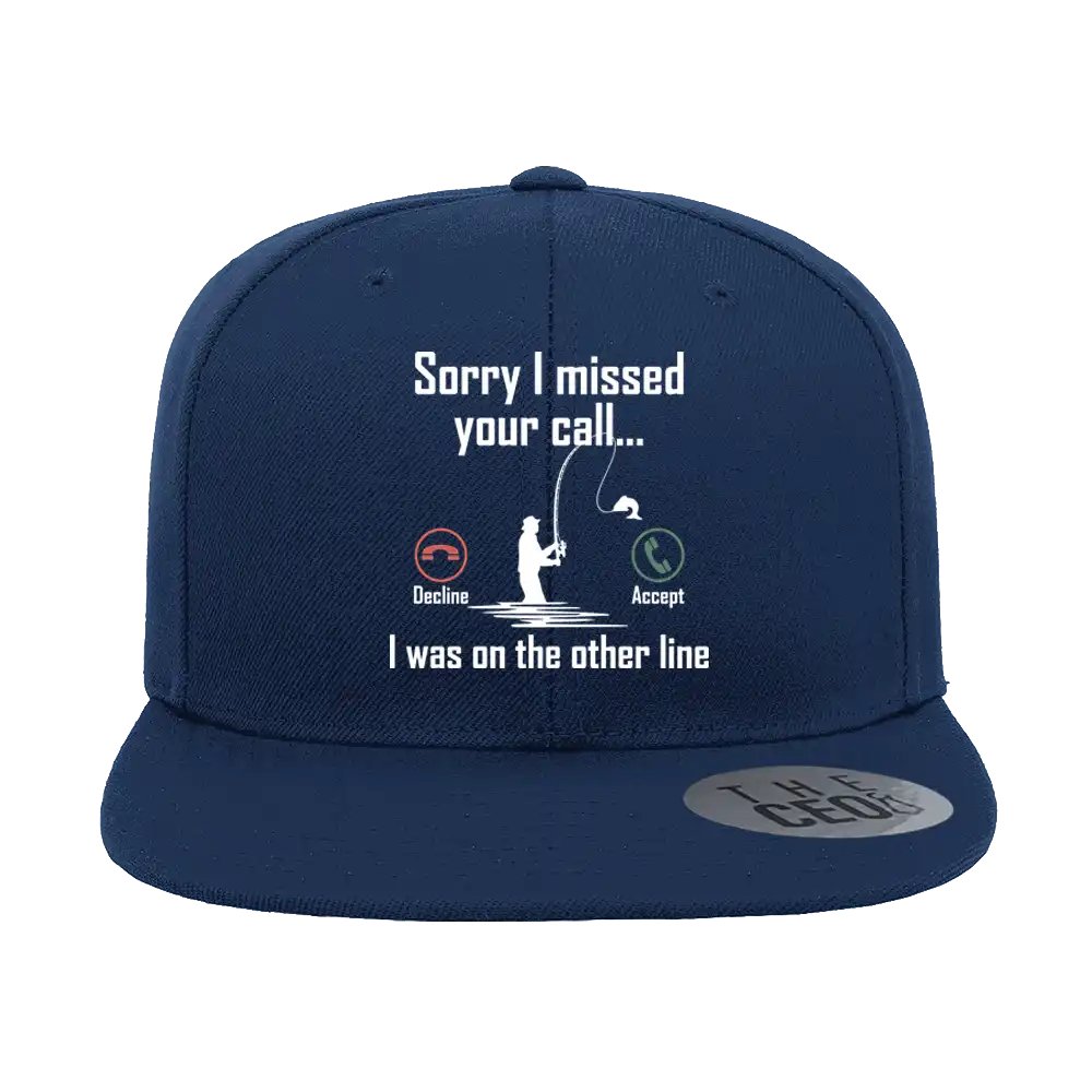 I Was On Another Line v2 Embroidered Flat Bill Cap