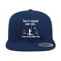 Thumbnail for I Was On Another Line v2 Embroidered Flat Bill Cap