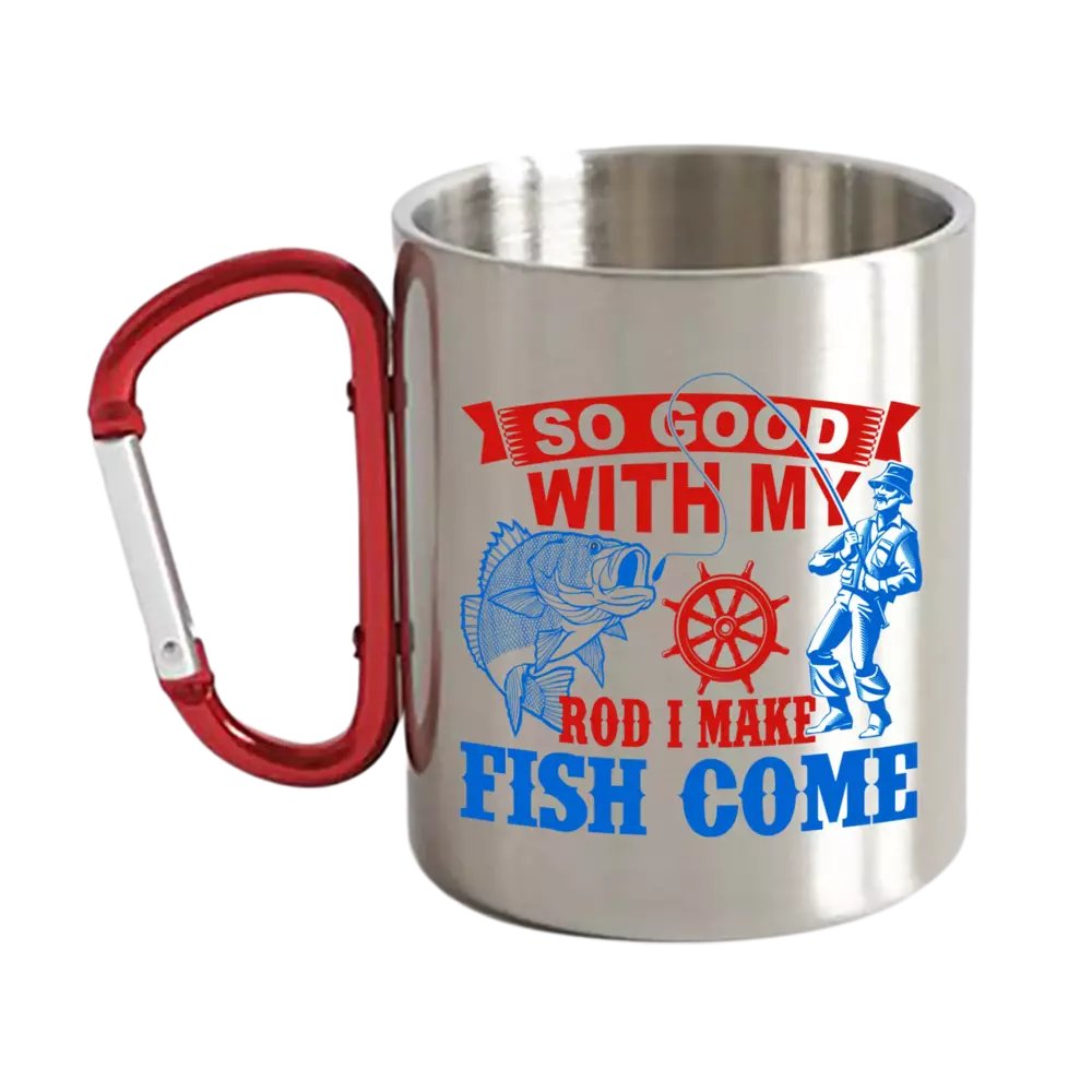 I Make Fish Come Carabiner Mug 12oz