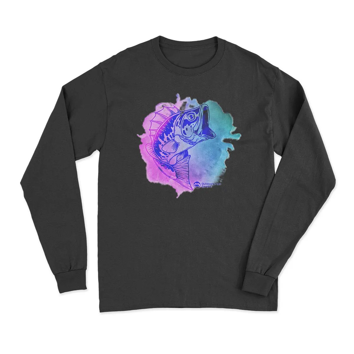 Watercolor Fishing Men Long Sleeve Shirt