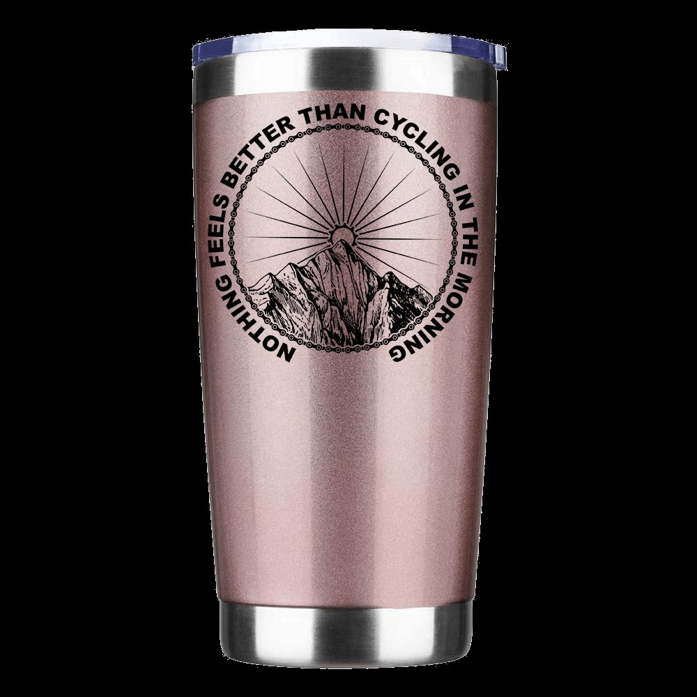 Cycling In The Morning 20 oz  Tumbler Rosegold