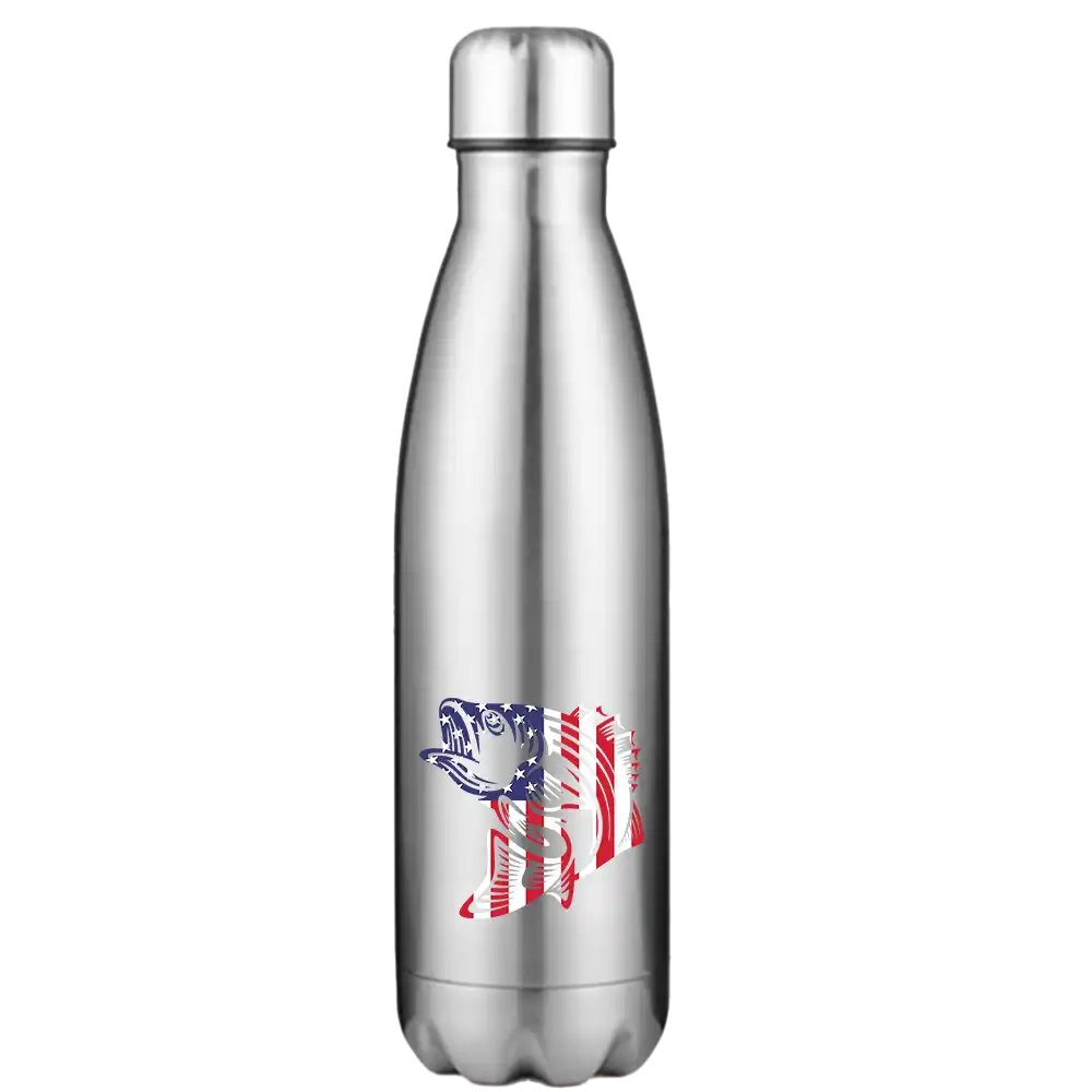 American Flag Fish Stainless Steel Water Bottle