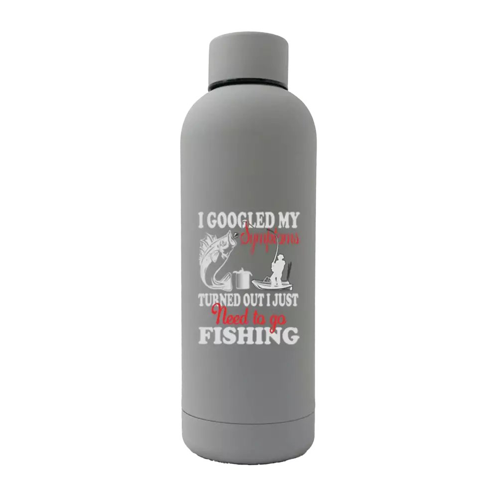 Fishing Symptoms 17oz Stainless Rubberized Water Bottle
