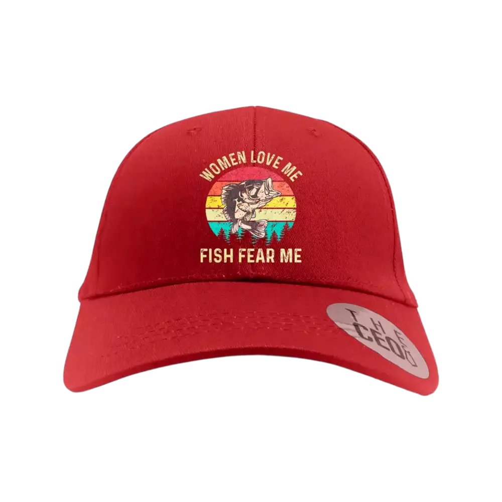 Women Love Me Fish Hate Me Printed Baseball Hat