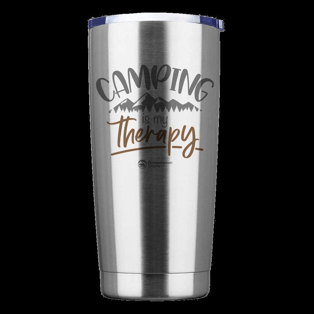 Camping Is My Therapy 20oz Tumbler Silver