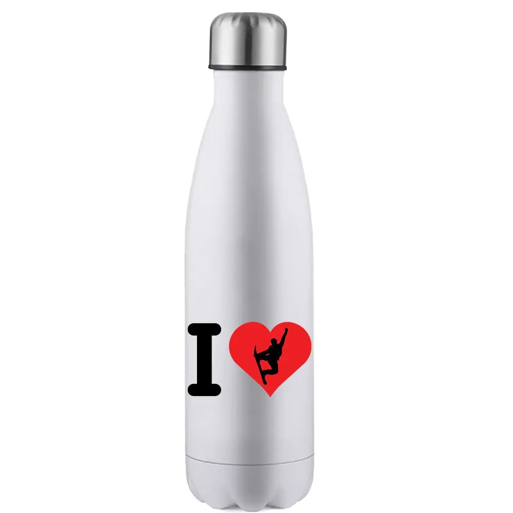 I Love Snowboarding Stainless Steel Water Bottle