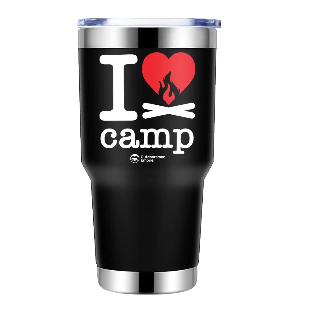 I Love Camp 30oz Double Wall Stainless Steel Water Tumbler Black