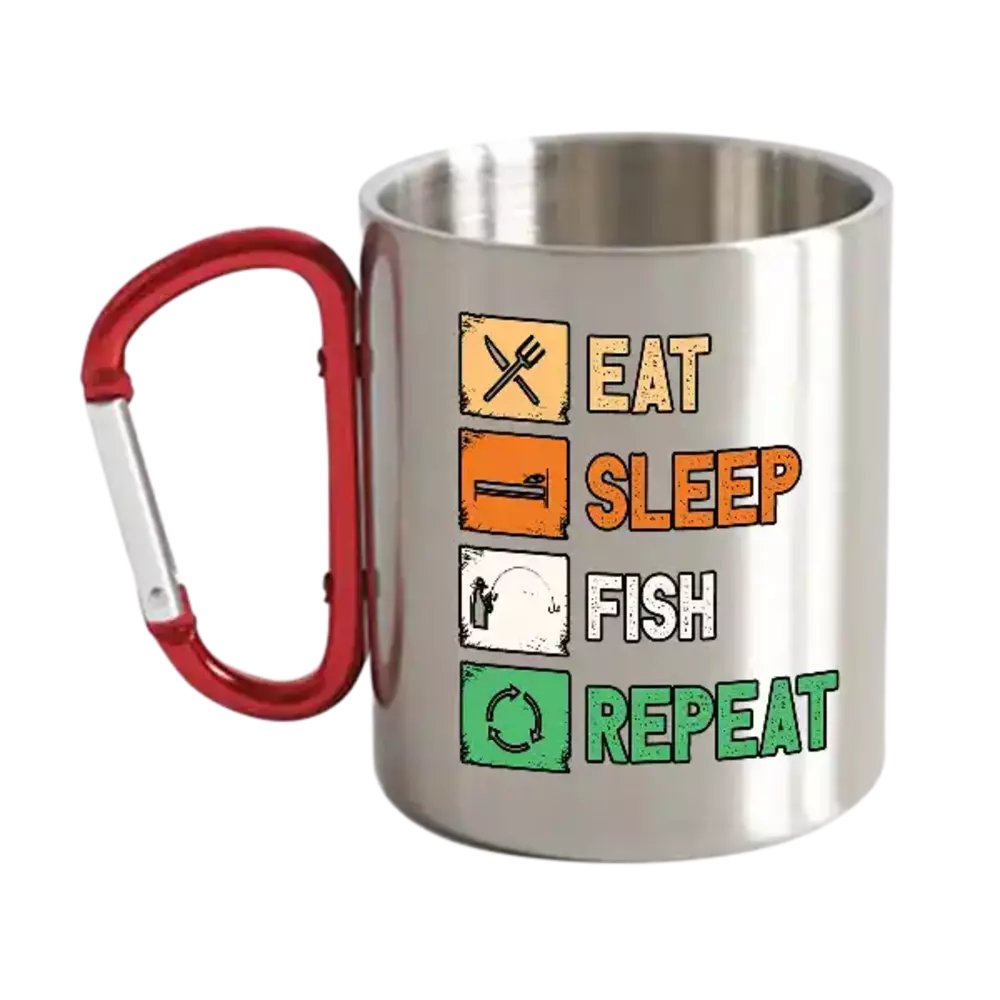 Eat Sleep Fishing Repeat Carabiner Mug 12oz