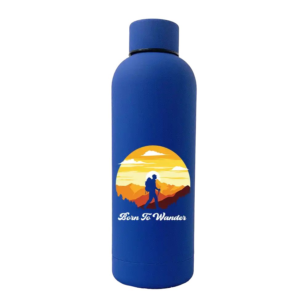 Born To Wander 17oz Stainless Rubberized Water Bottle