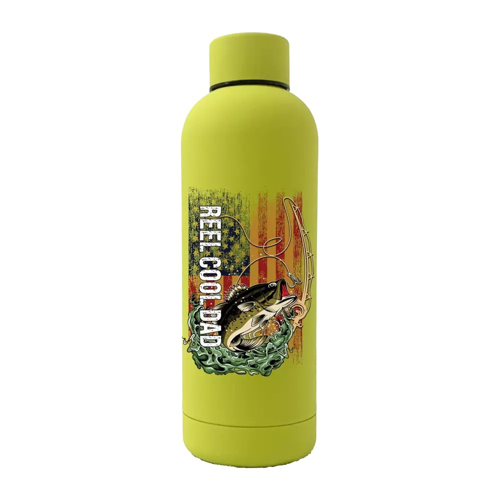 Reel Cool Dad 17oz Stainless Rubberized Water Bottle
