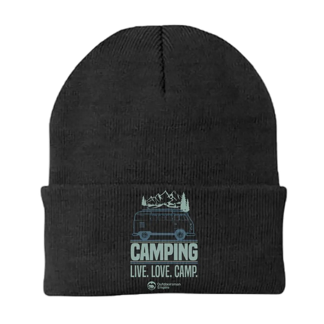 Camping Live Love Camp Embroidered Beanie