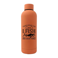 Thumbnail for I Fish And Know Things 17oz Stainless Rubberized Water Bottle
