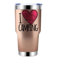 Thumbnail for I Love Camping 30oz Double Wall Stainless Steel Water Tumbler Rosegold