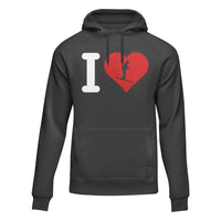 Thumbnail for I Love Skiing Adult Fleece Hooded Sweatshirt