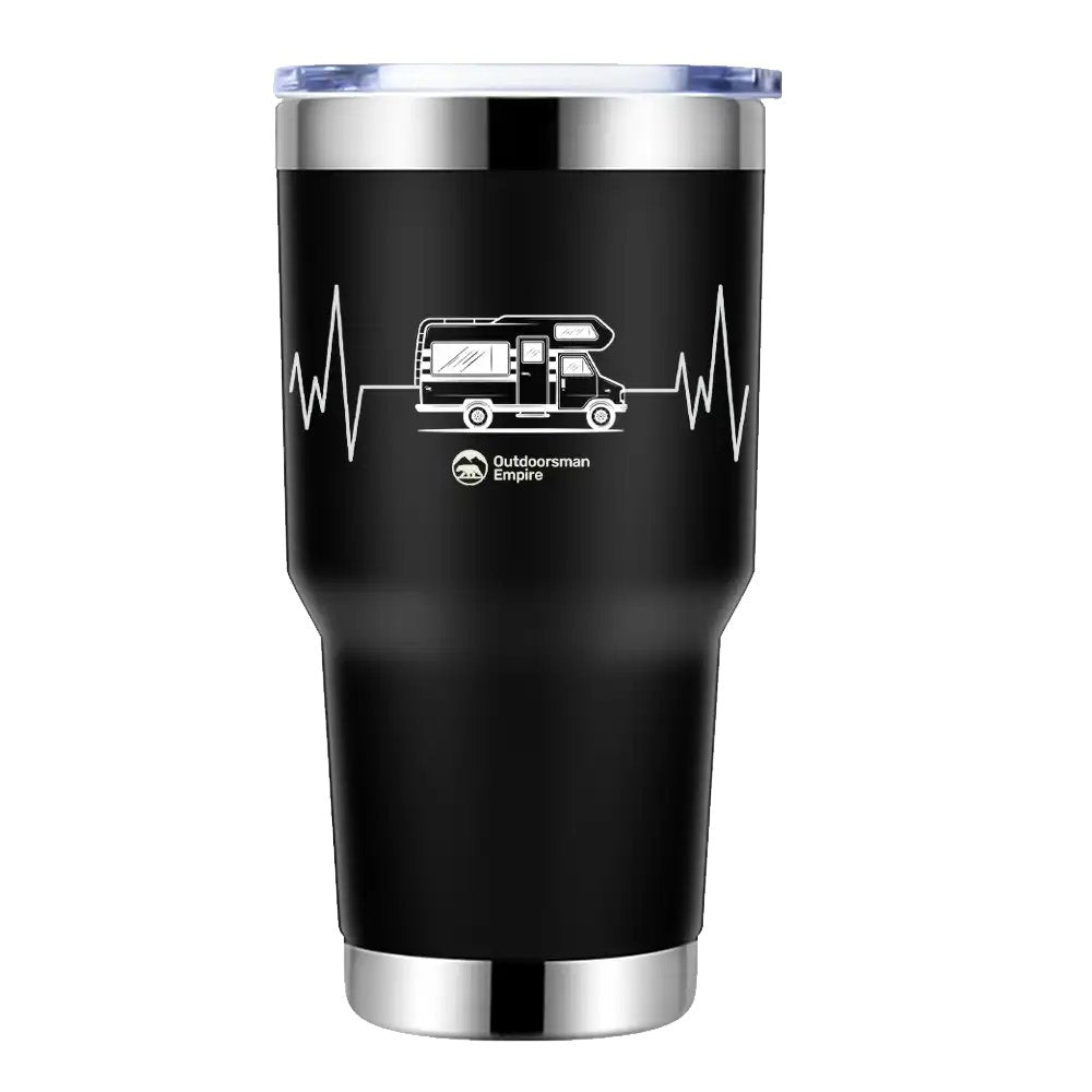 Camping Cardiogram 30oz Insulated Vacuum Sealed Tumbler