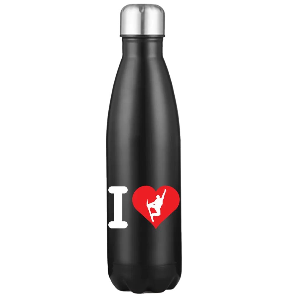 I Love Snowboarding Stainless Steel Water Bottle