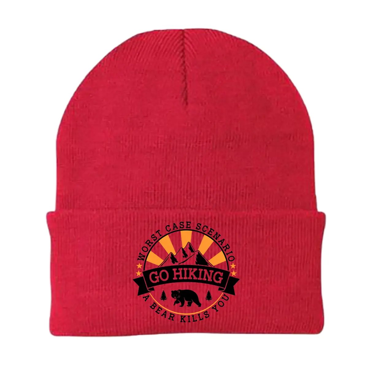 Hiking Worst Case Scenario Embroidered Beanie