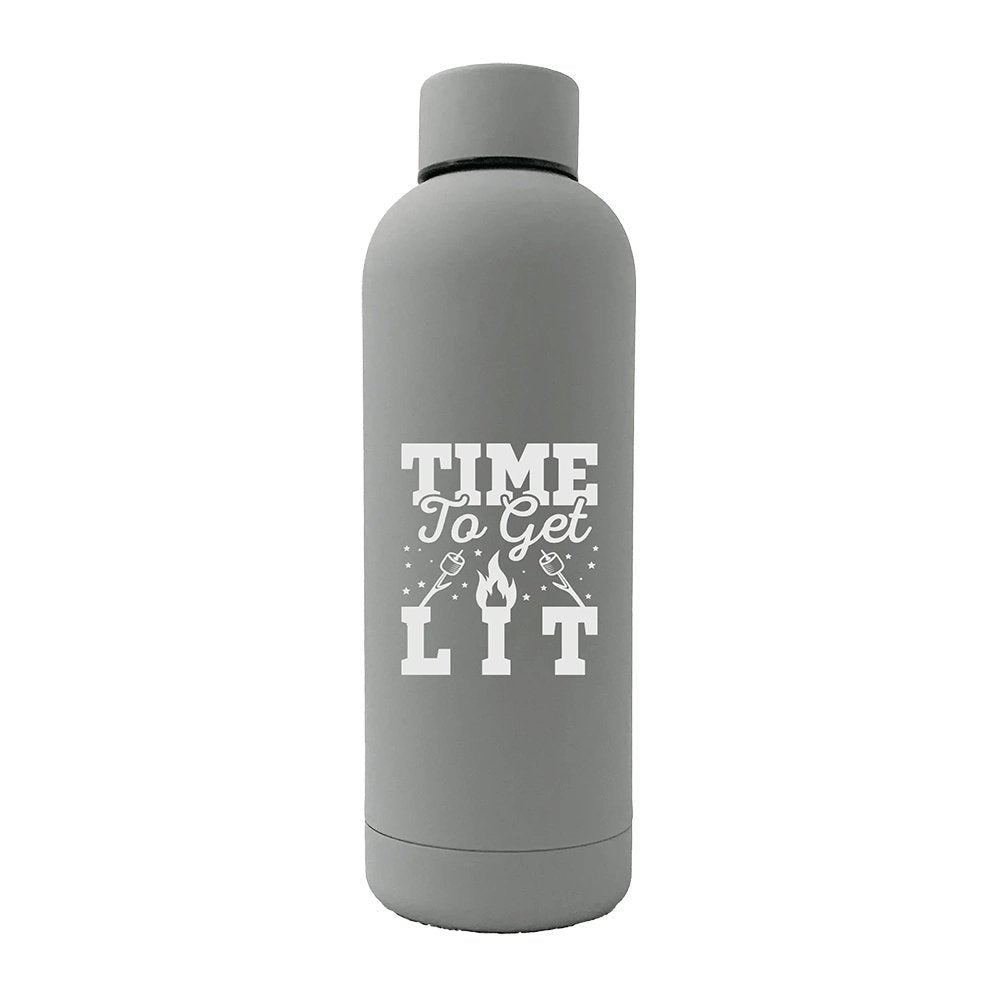 Time to Get Lit 17oz Stainless Rubberized Water Bottle