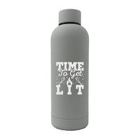 Thumbnail for Time to Get Lit 17oz Stainless Rubberized Water Bottle