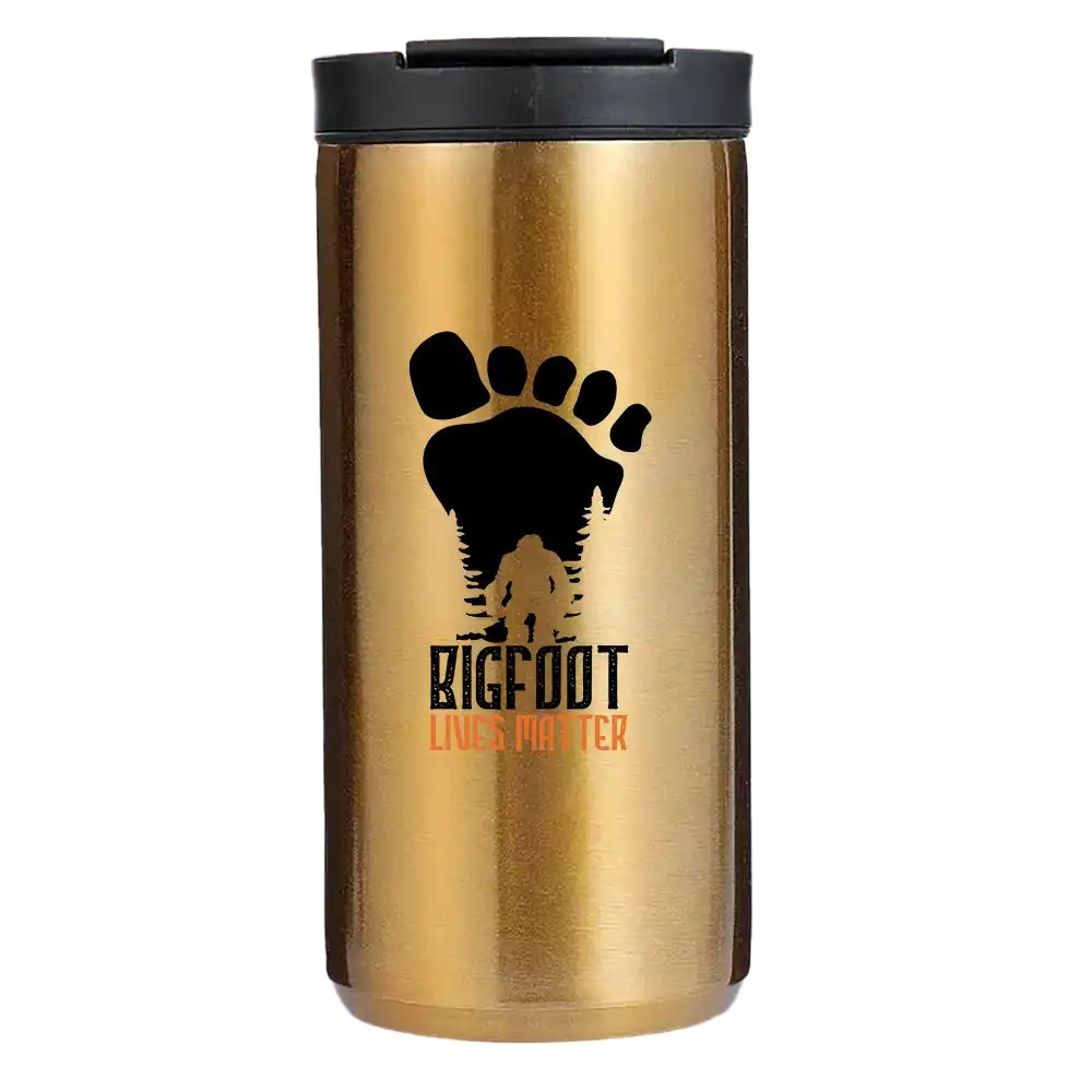Bigfoot Lives Matter 14oz Coffee Tumbler Gold
