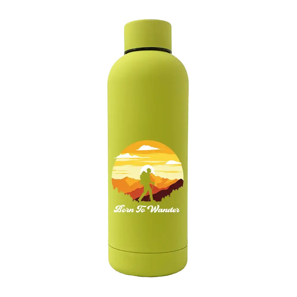 Born To Wander 17oz Stainless Rubberized Water Bottle